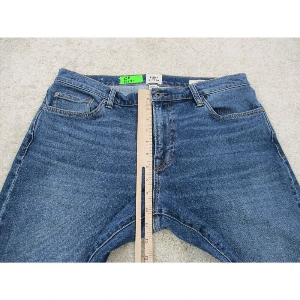 Flint And Tinder Jeans Men 34 Blue Stretch Denim Slim Fit Casual Huckberry 34x30